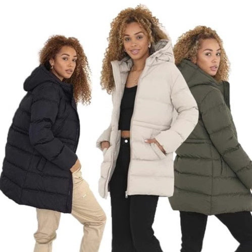 Thick Hooded Thigh Long Winter Warm-keeping Cotton Clothing Women