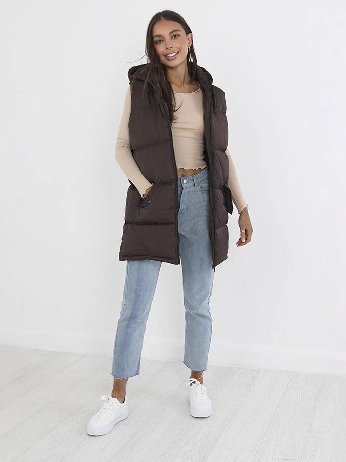 Thick Hooded Thigh Long Winter Warm-keeping Cotton Clothing Women